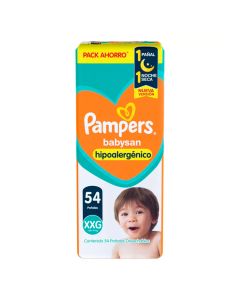 PAÑALES PAMPERS BABYSAN HIPOALERGÉNICO X 54 UNIDADES TALLE XXG