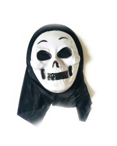 MASCARA CALAVERA BOCA CERRADA CON TELA