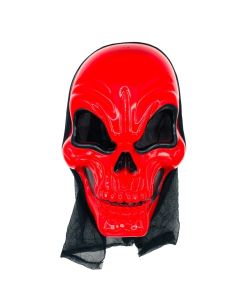 MASCARA CALAVERA ROJA CON TELA