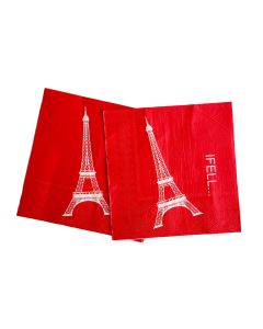 SERVILLETA TORRE EIFEL ROJA 33x33 X 20 UNIDADES