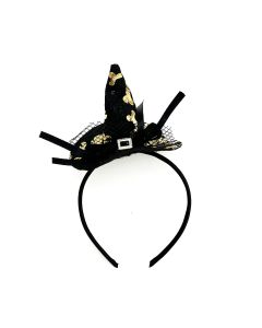 VINCHA MINI GORRO BRUJA TELARAÑA