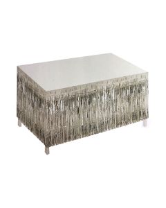 CORTINA PARA MESA FLECOS PLATEADOS