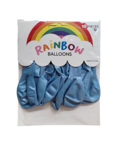 GLOBO PERLADO VARIOS COLORES 12’’ X 10 UNIDADES