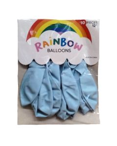 GLOBO PASTEL VARIOS COLORES 12’’ X 10 UNIDADES