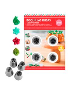 SET X 4 BOQUILLAS RUSAS NAVIDEÑAS